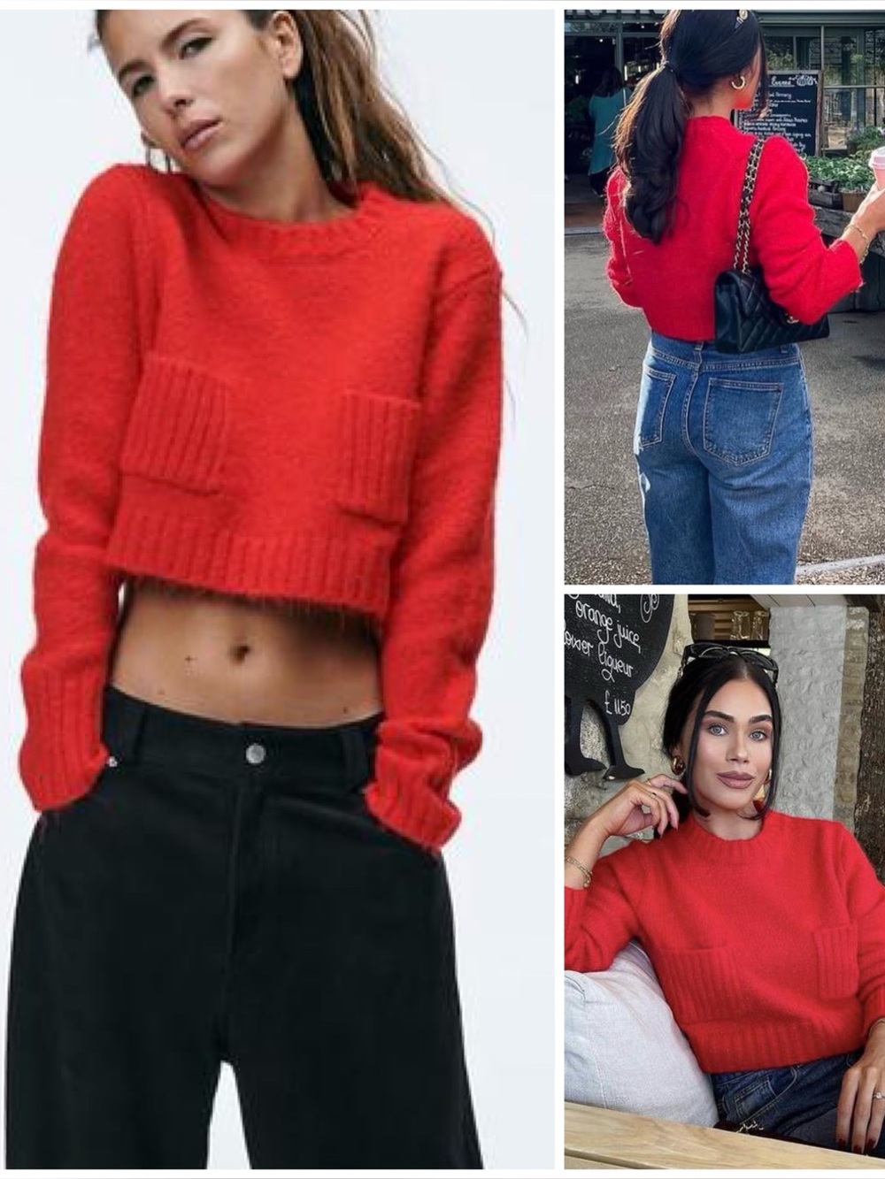ZARA ~ Soft Knit Cropped Sweater